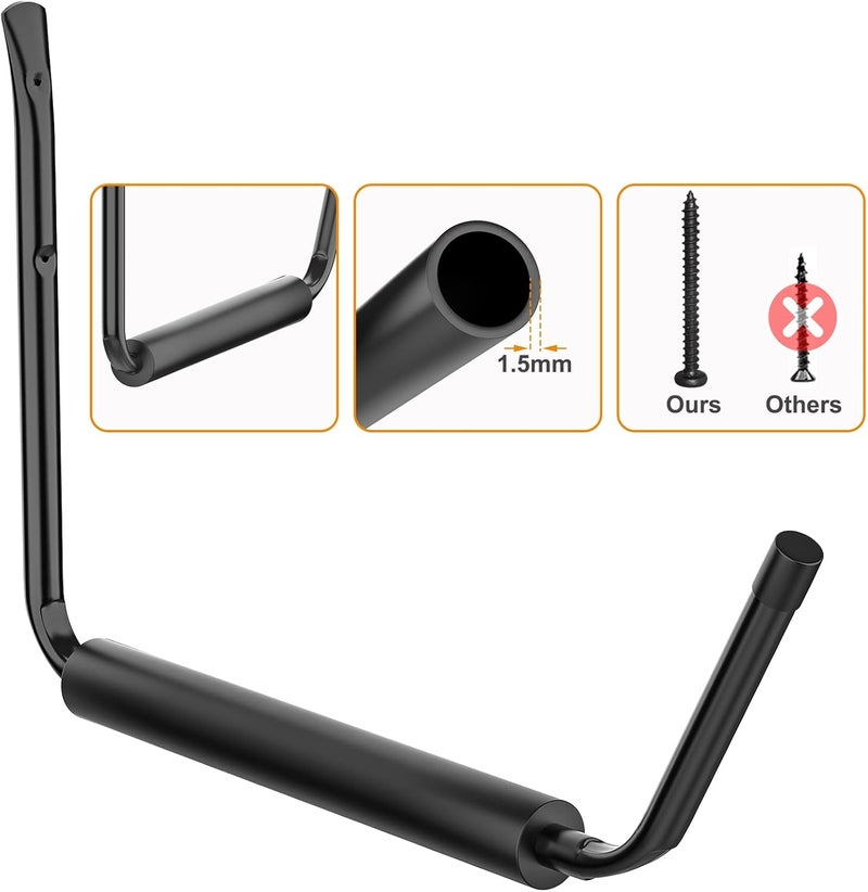 WALMANN Kayak Storage Rack, Wall Mount Kayak Hooks for Garage Utility Storage Hangers for Canoe, Surfboard, Skiis, Snowboard, Paddle Board, Ladders - Image 4